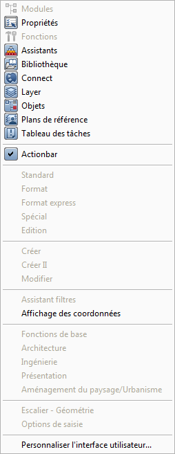 Menu contextuel