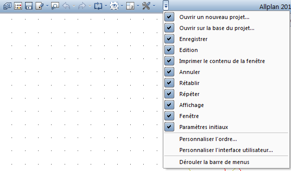 Barre d'outils d'accès rapide